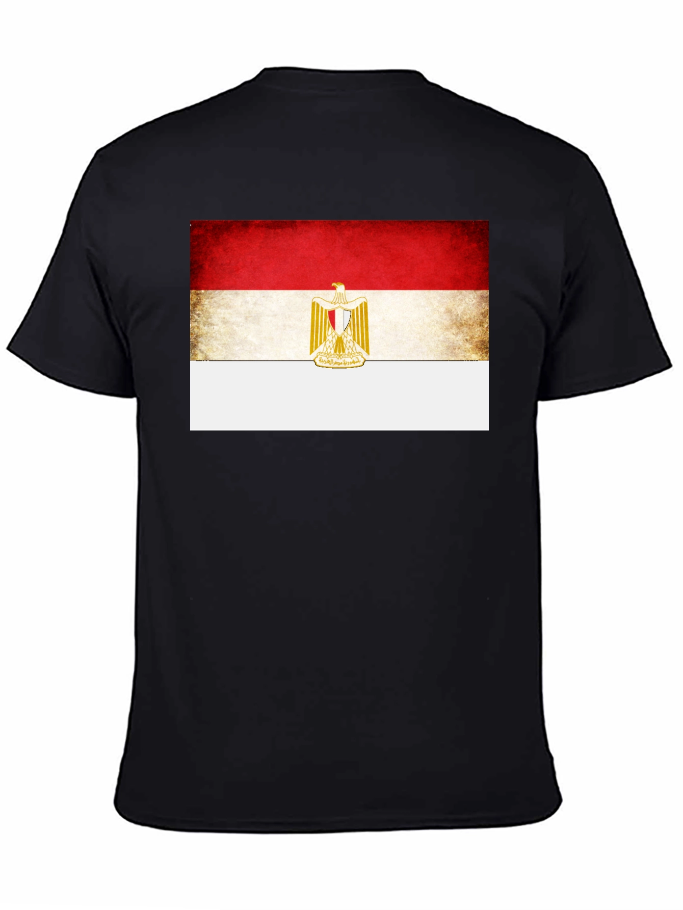 Egypt Flag Graphic Print Black T-Shirt