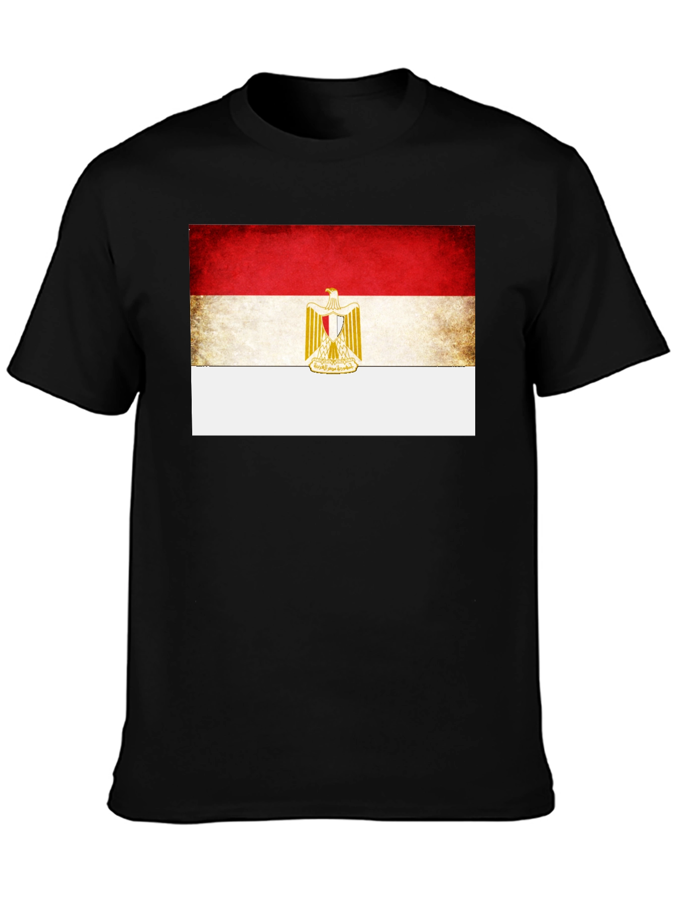 Egypt Flag Graphic Print Black T-Shirt