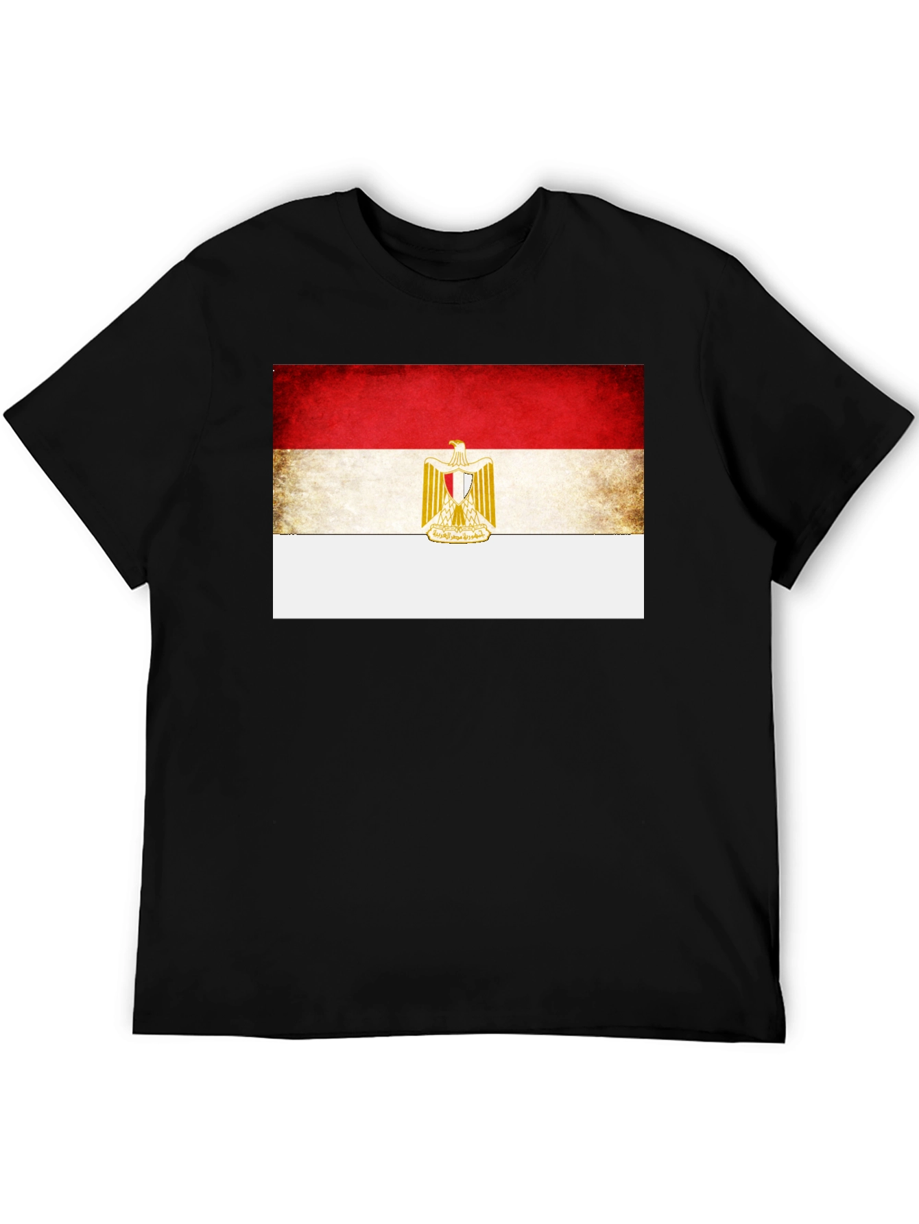 Egypt Flag Graphic Print Black T-Shirt