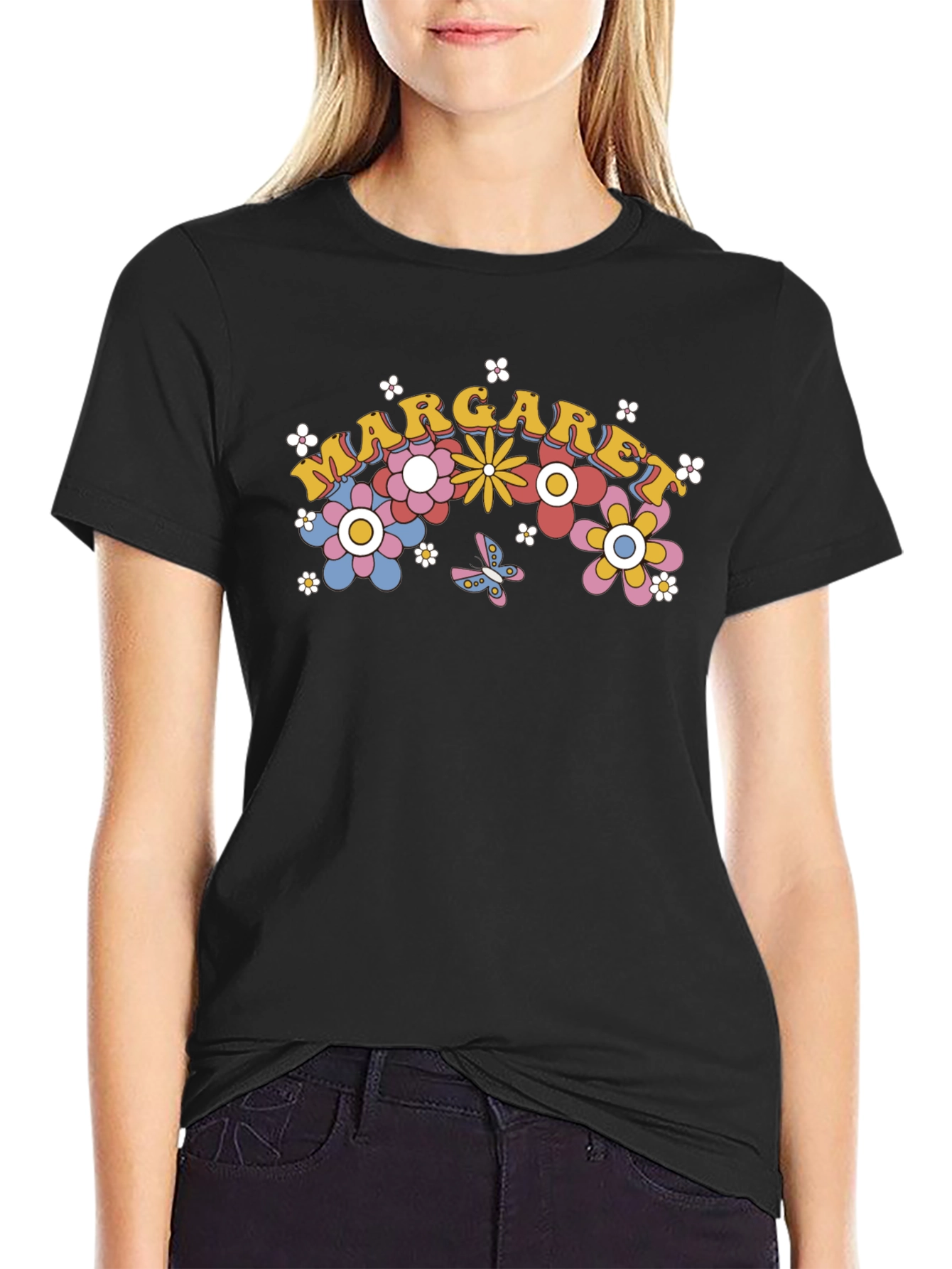 Margaret Floral Retro Style T-Shirt