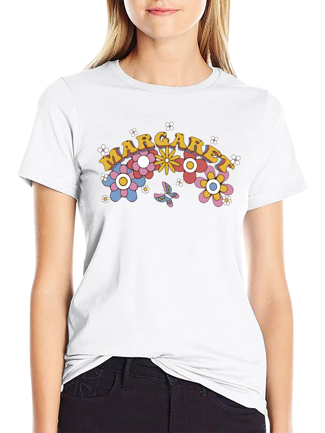 Margaret Floral Retro Style T-Shirt