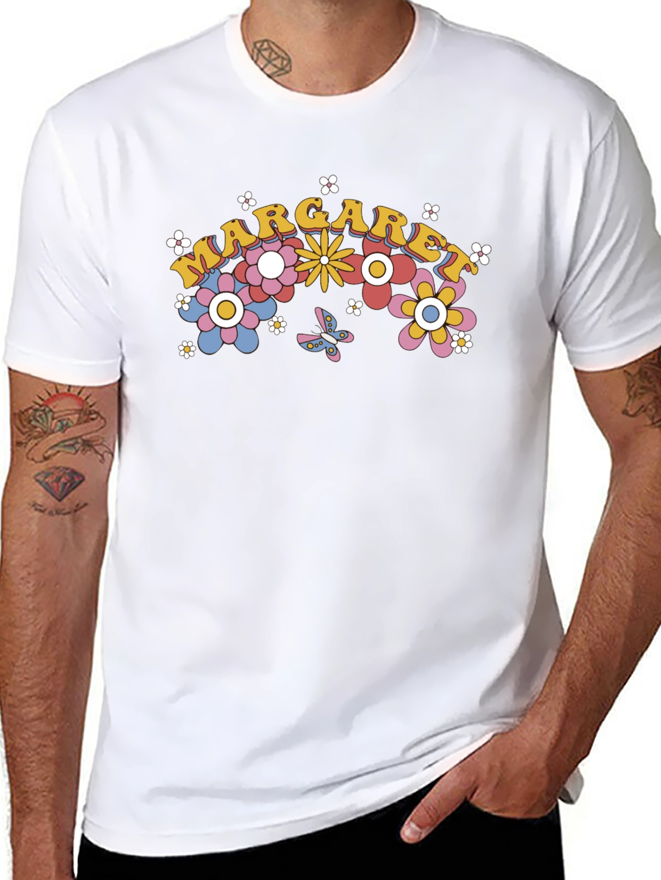 Margaret Floral Retro Style T-Shirt
