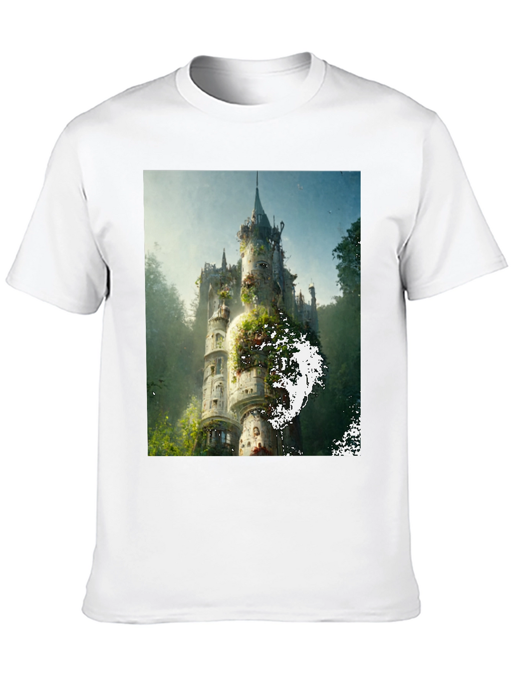 Enchanted Castle Graphic Tee - Black Cotton Comfort