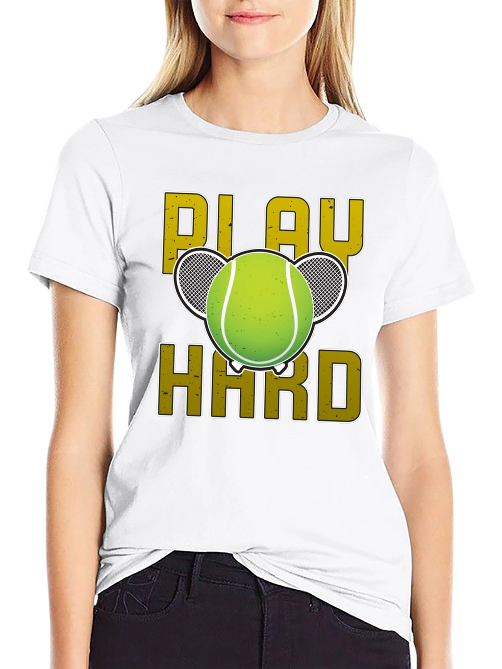 Play Hard Tennis Graphic Tee - Black