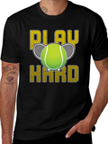 Play Hard Tennis Graphic Tee - Black