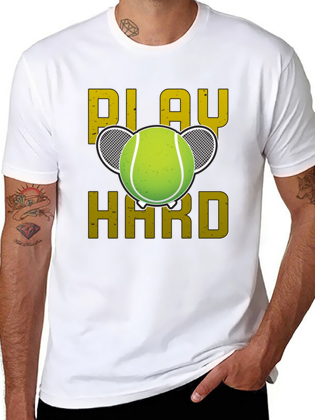 Play Hard Tennis Graphic Tee - Black