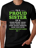 Proud Sister Traumatic Brain Injury Warrior T-Shirt