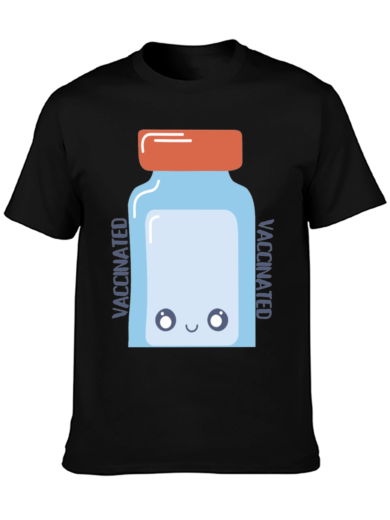 Vaccinated Cartoon Vaccine Vial Graphic Tee