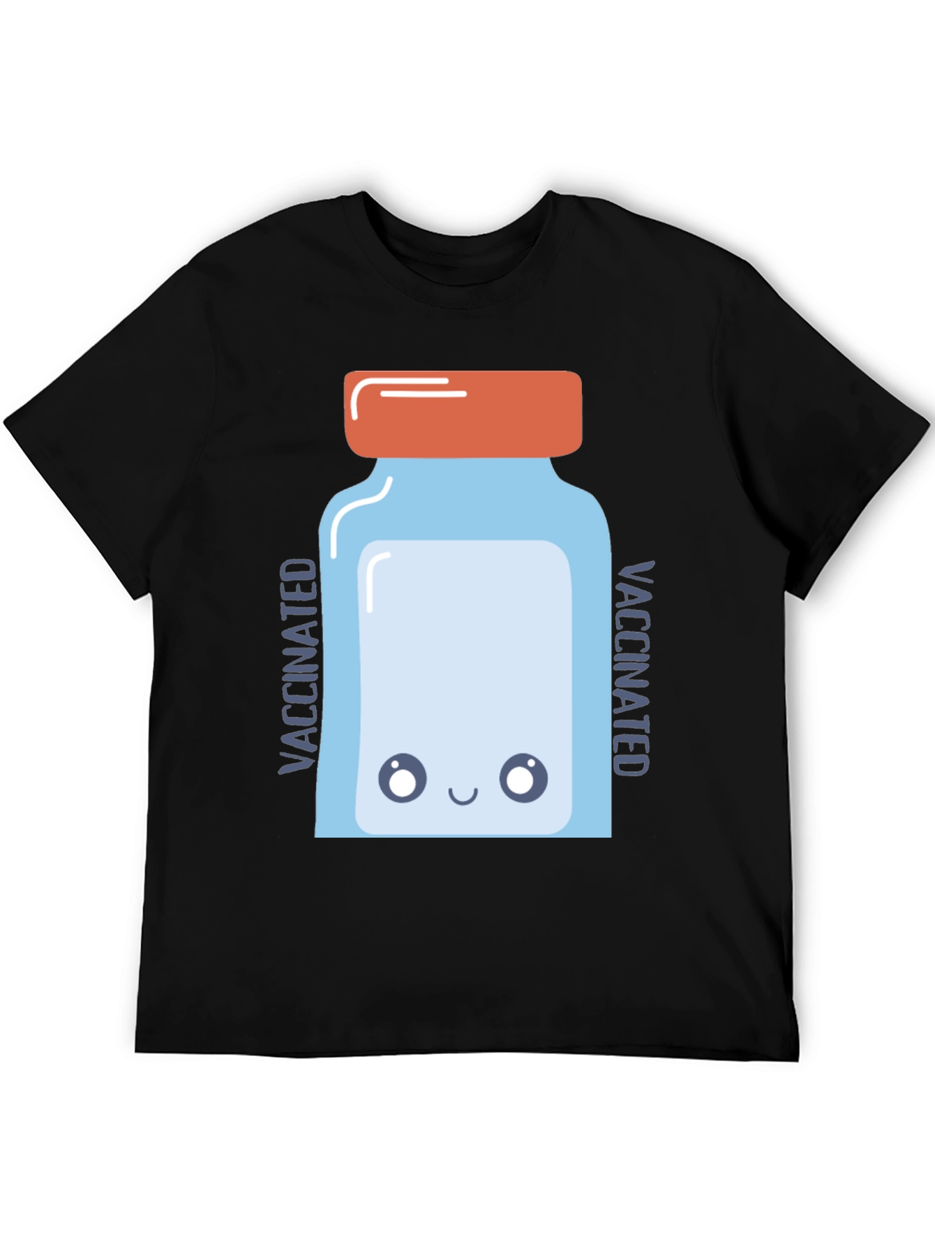 Vaccinated Cartoon Vaccine Vial Graphic Tee