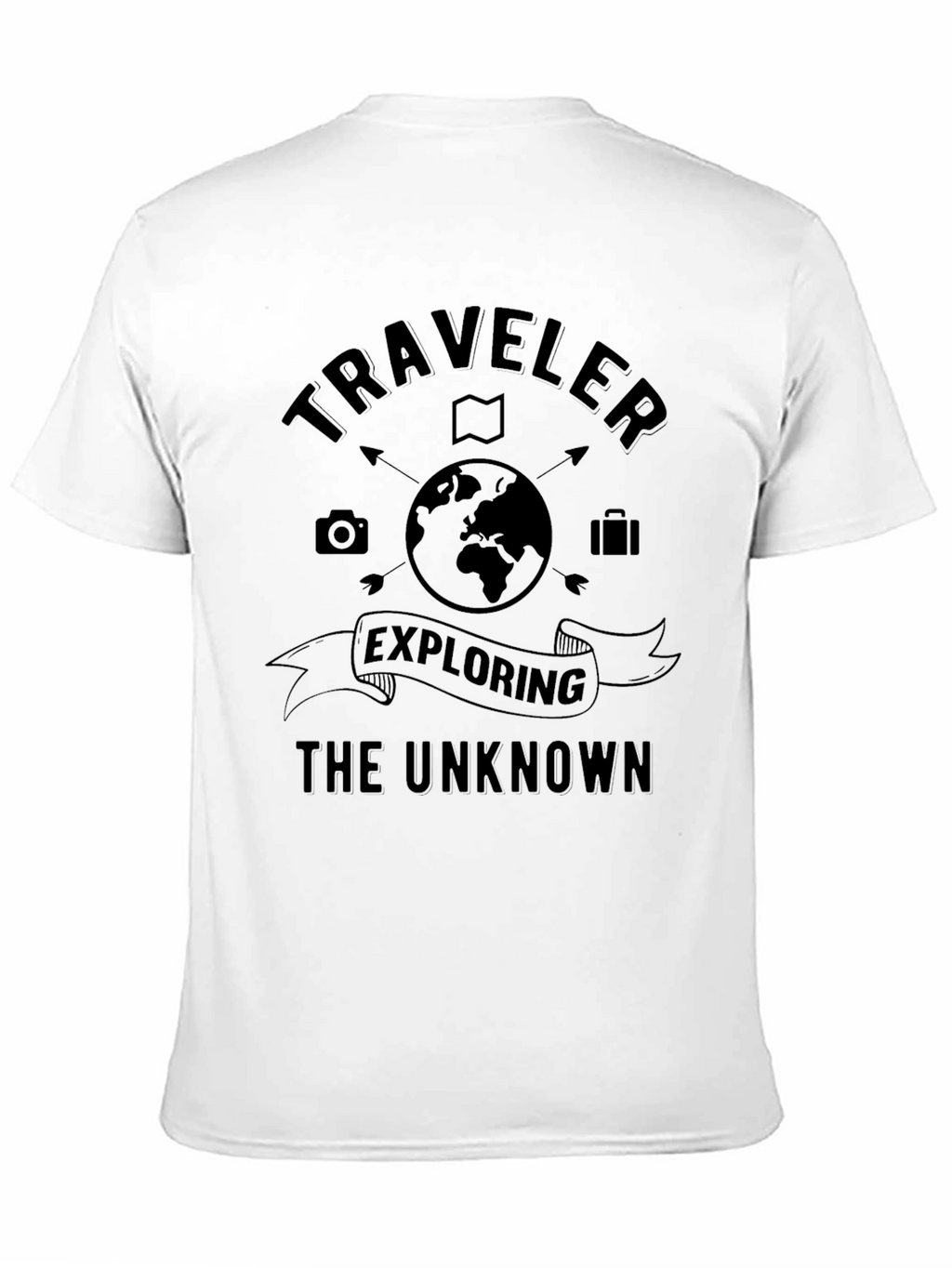 Traveler Exploring the Unknown Black T-Shirt