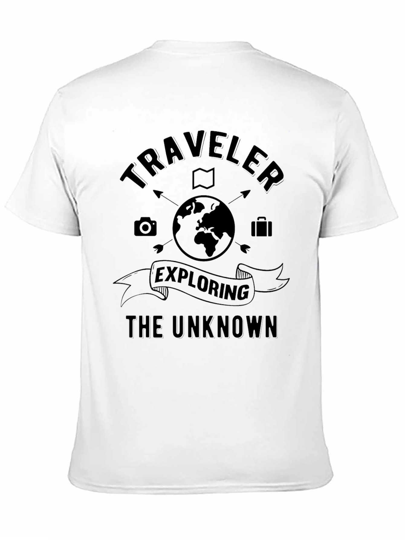Traveler Exploring the Unknown Black T-Shirt