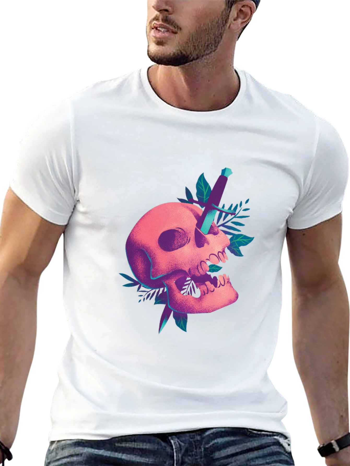 Skull & Dagger Graphic T-Shirt - Edgy Design