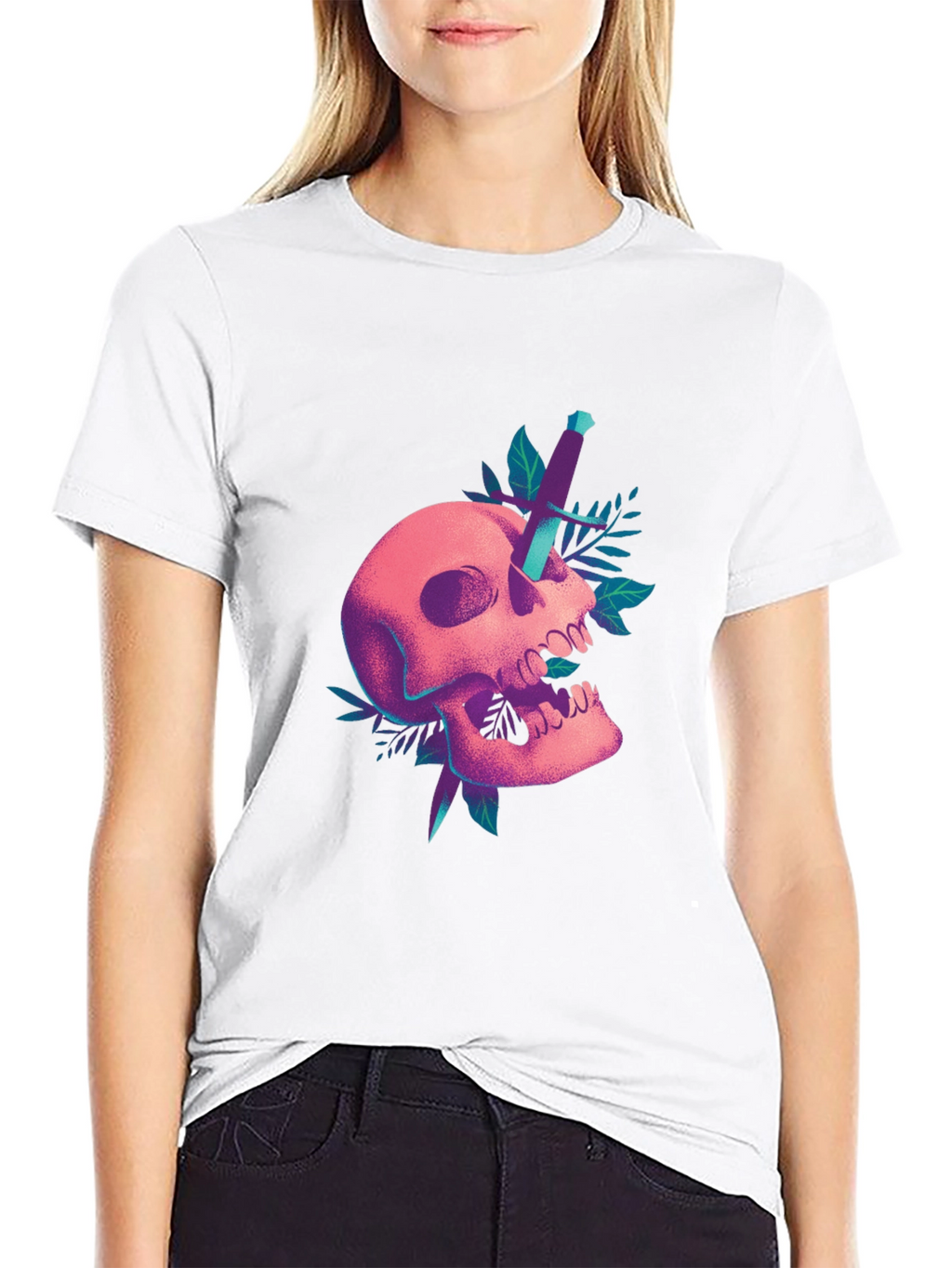 Skull & Dagger Graphic T-Shirt - Edgy Design