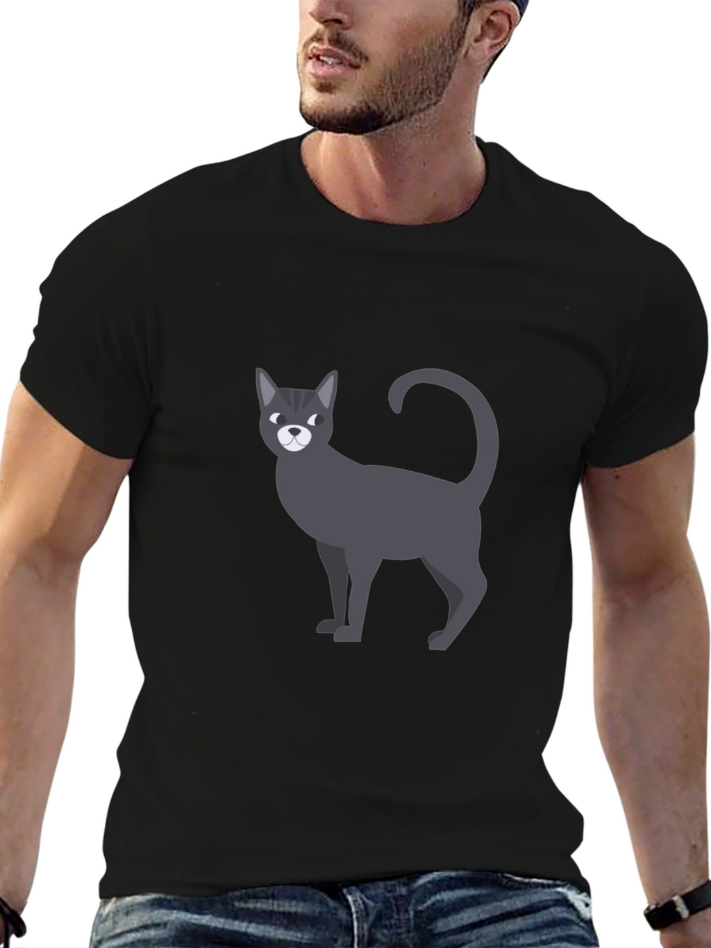 Cool Cat Graphic T-Shirt - Mens Black Tee