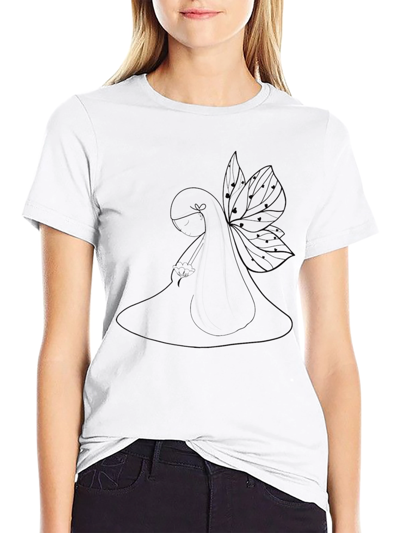 Black T-Shirt with Abstract Graphic Design