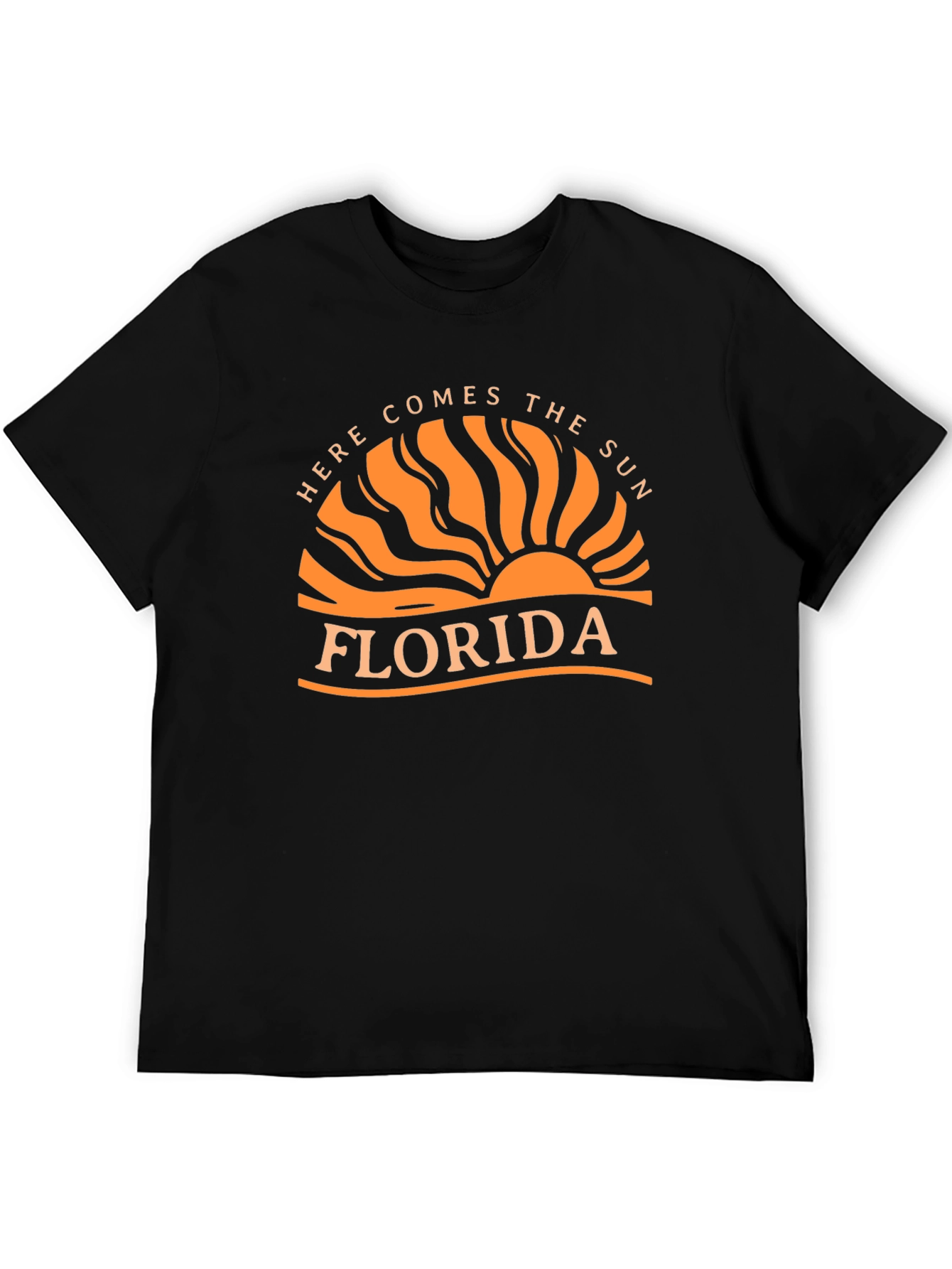 Florida Here Comes the Sun Graphic Tee - Black Cotton Shirt