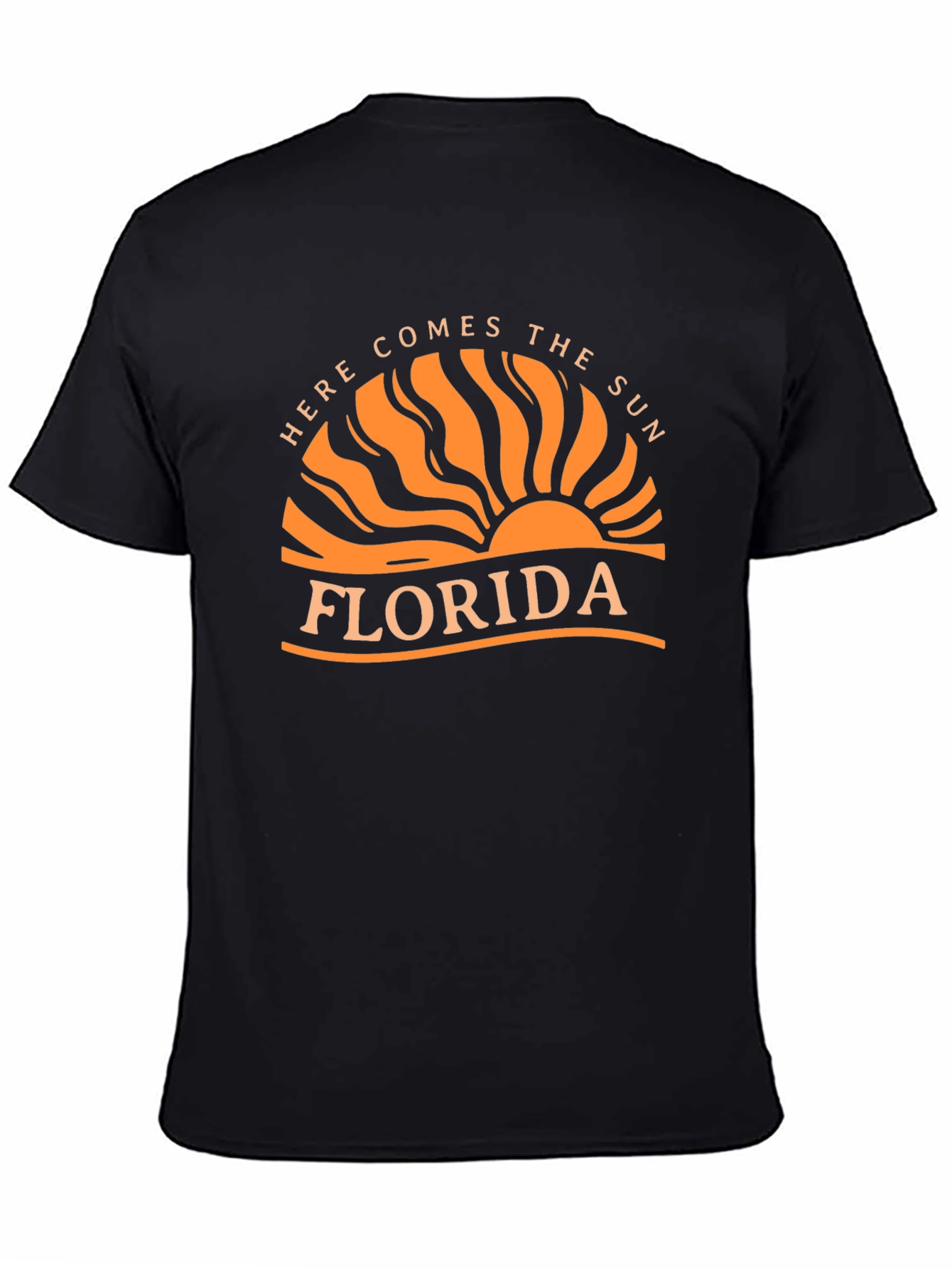 Florida Here Comes the Sun Graphic Tee - Black Cotton Shirt