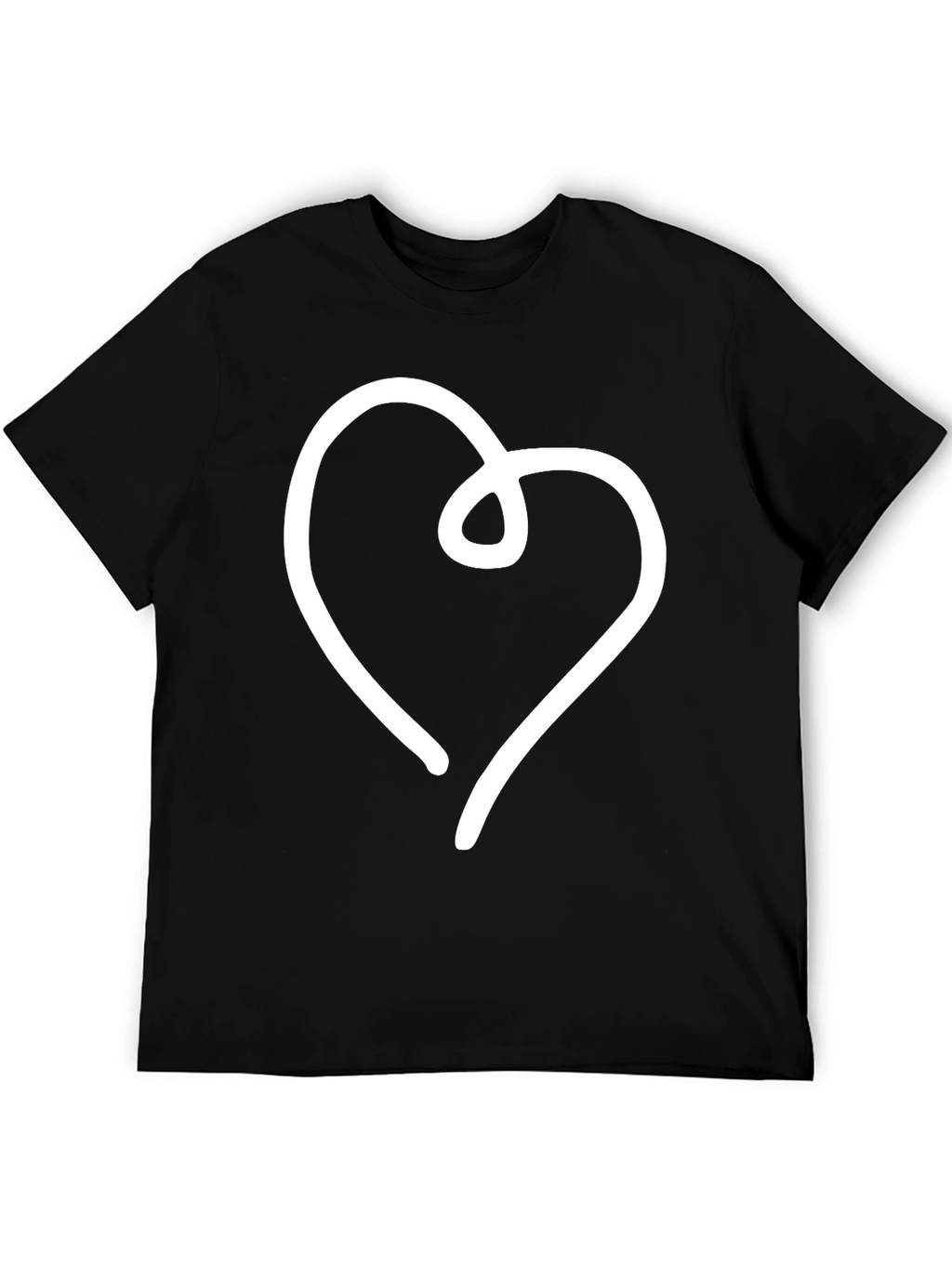 Simple Heart Graphic Black T-Shirt