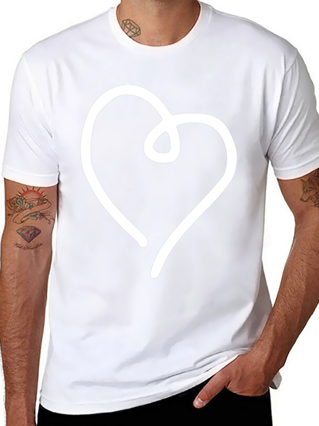 Simple Heart Graphic Black T-Shirt