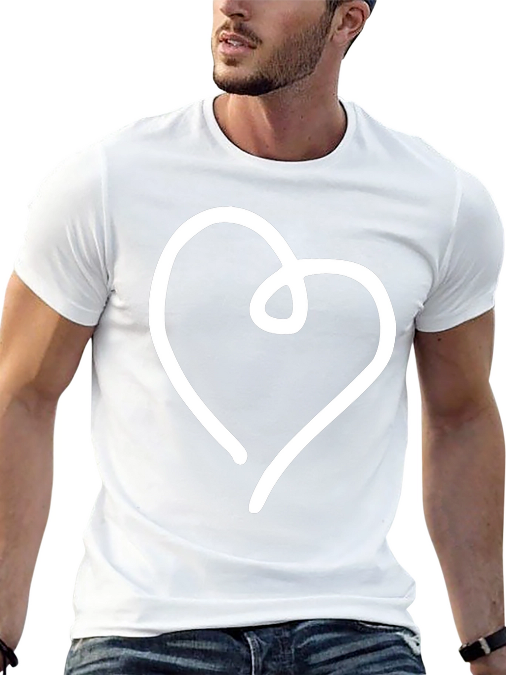 Simple Heart Graphic Black T-Shirt