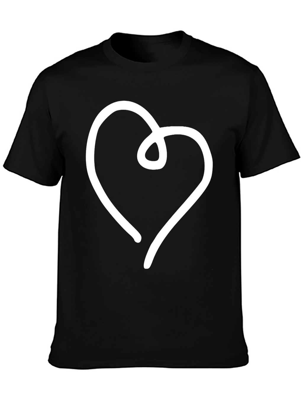 Simple Heart Graphic Black T-Shirt