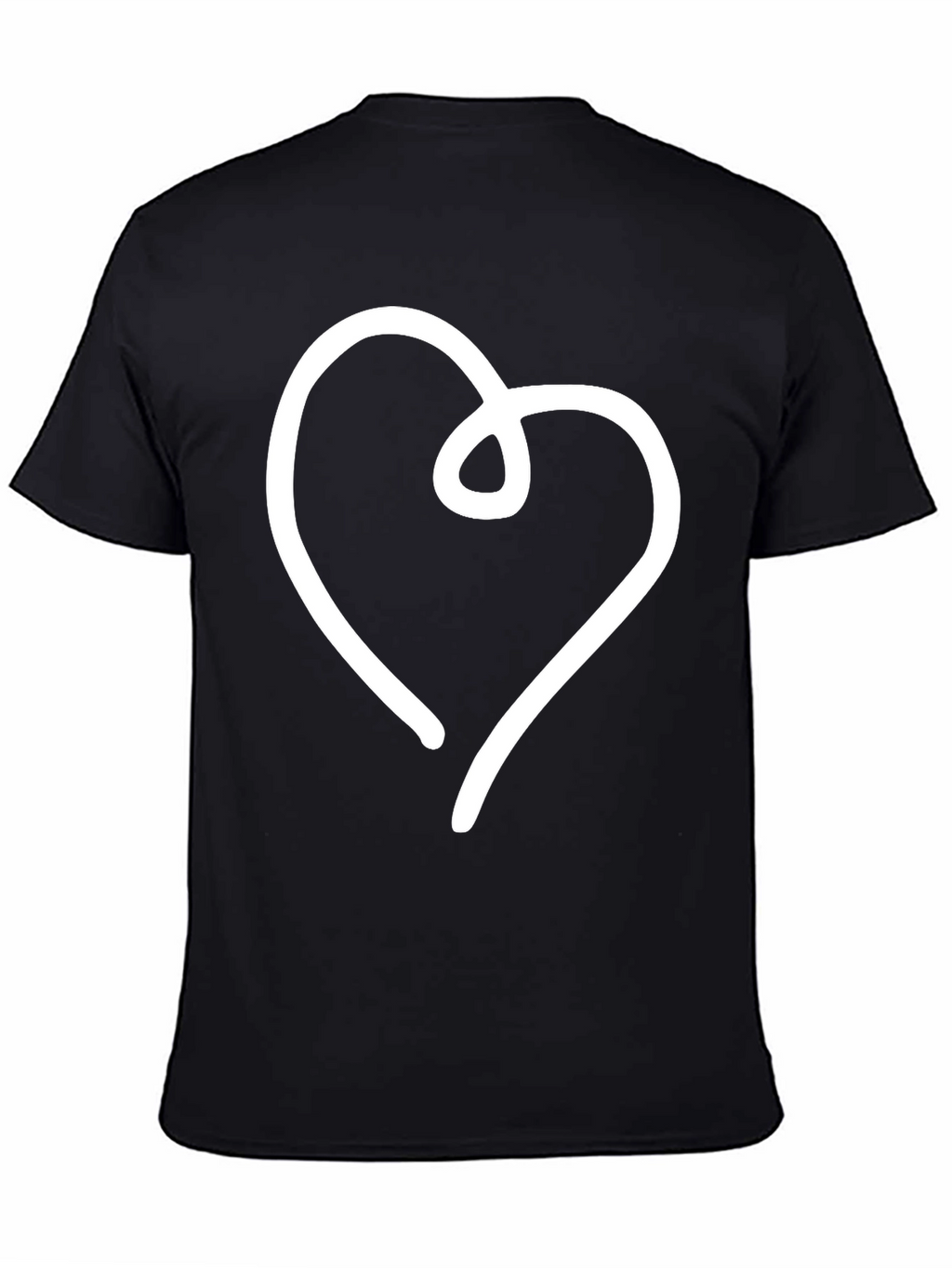 Simple Heart Graphic Black T-Shirt