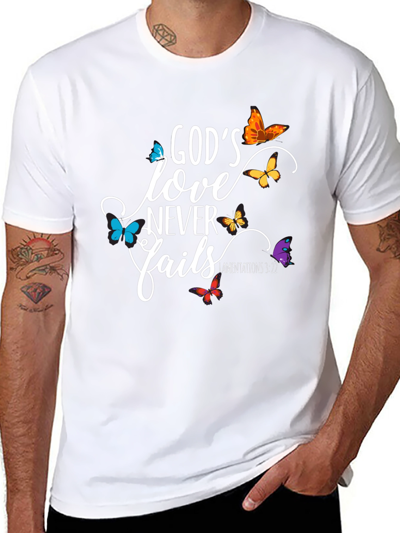 Gods Love Never Fails Christian T-Shirt
