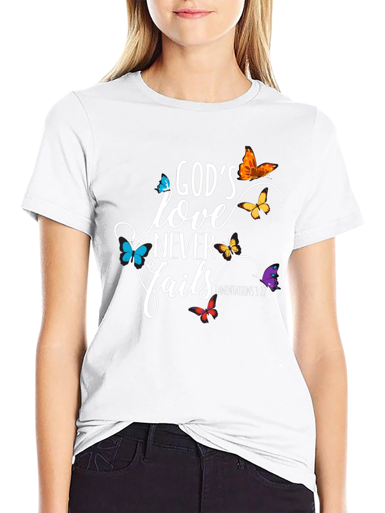 Gods Love Never Fails Christian T-Shirt