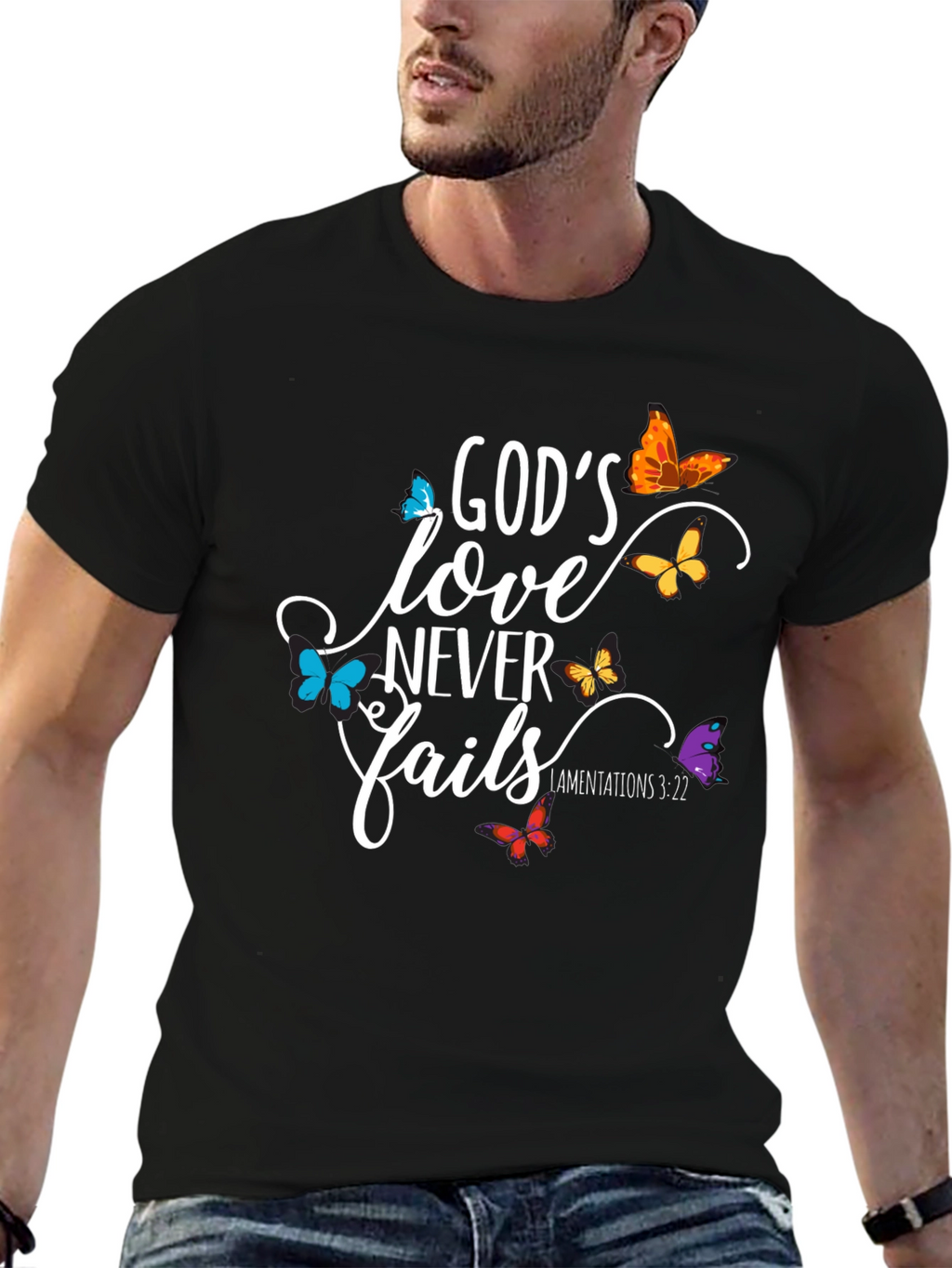 Gods Love Never Fails Christian T-Shirt