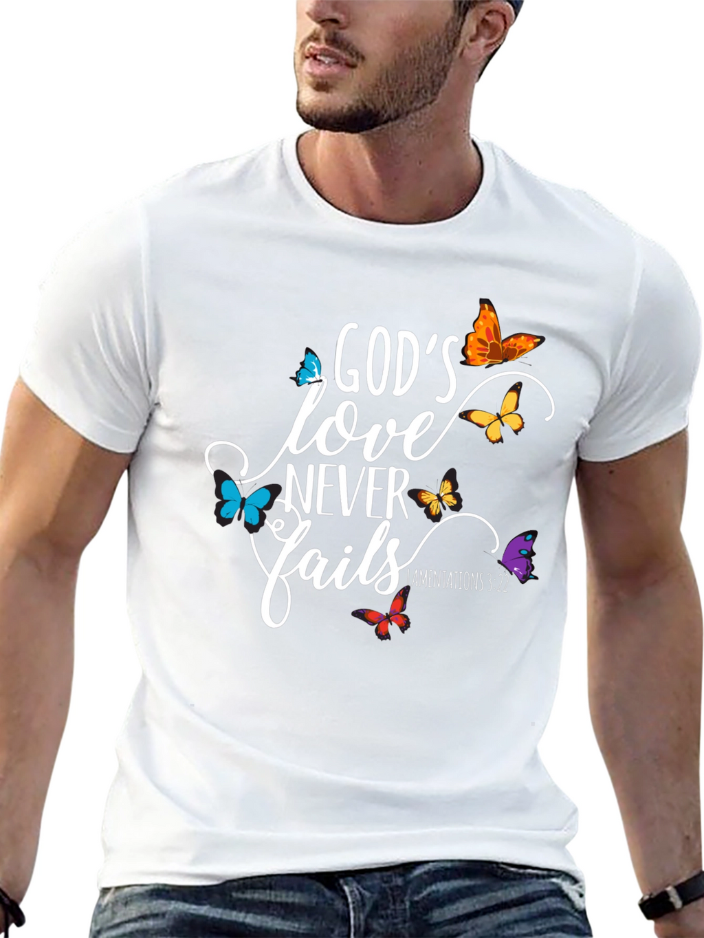 Gods Love Never Fails Christian T-Shirt