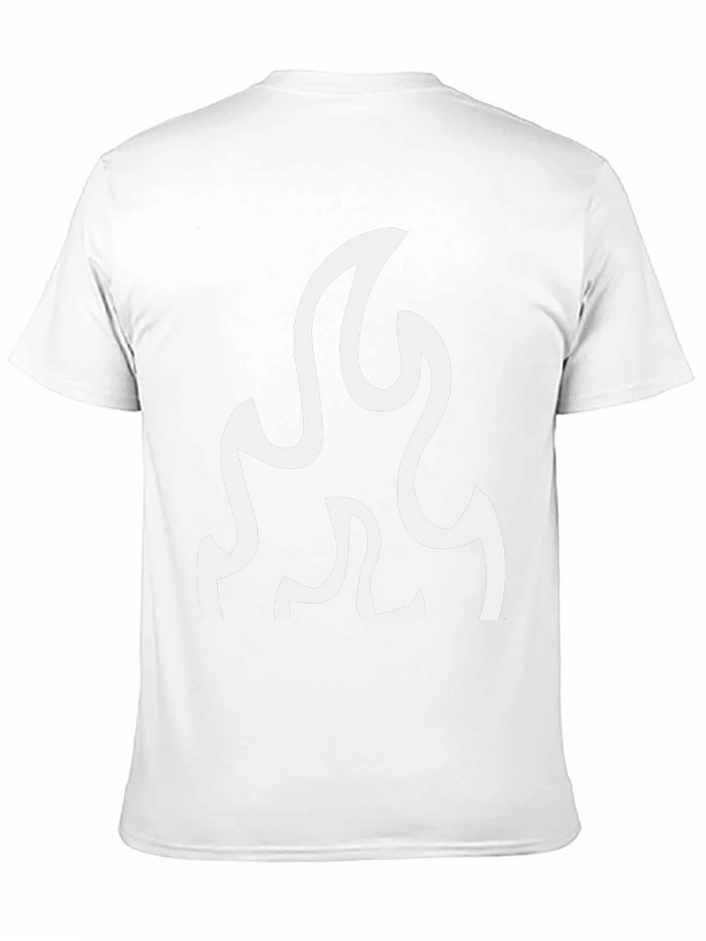 Black T-Shirt with White Flame Graphic