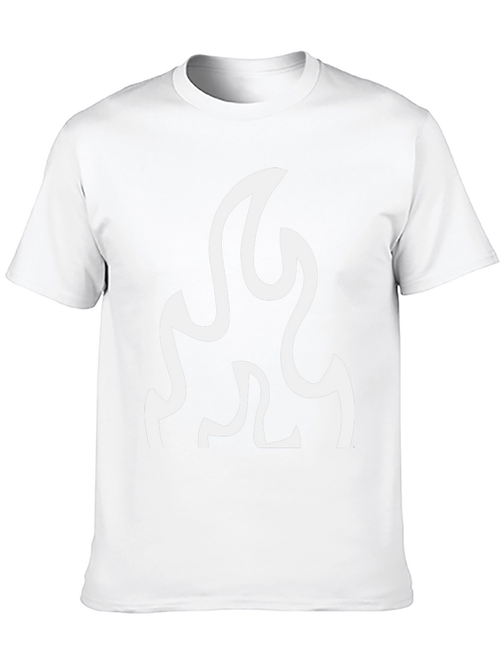Black T-Shirt with White Flame Graphic