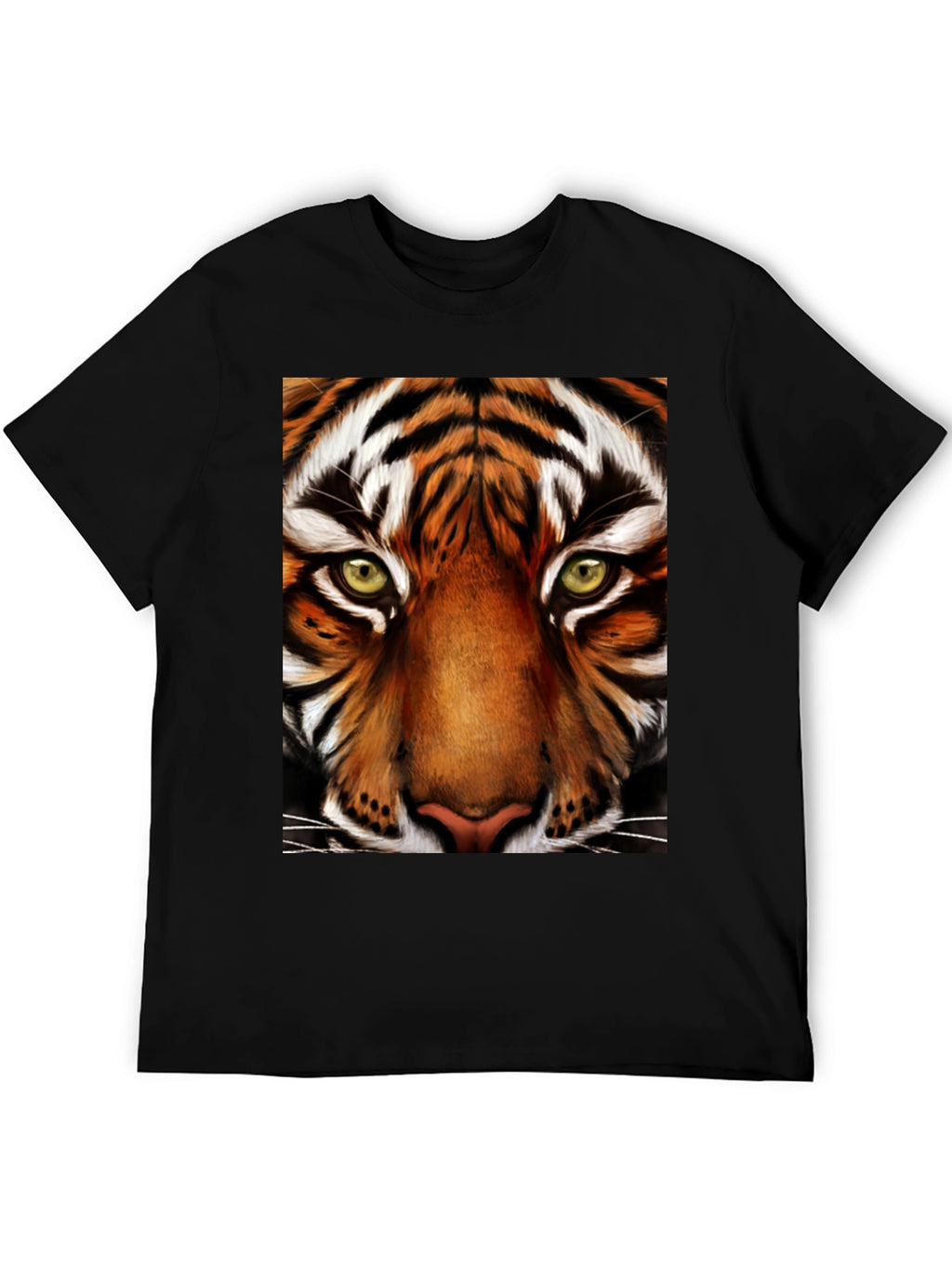 Tiger Face Graphic Black T-Shirt