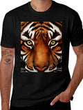 Tiger Face Graphic Black T-Shirt