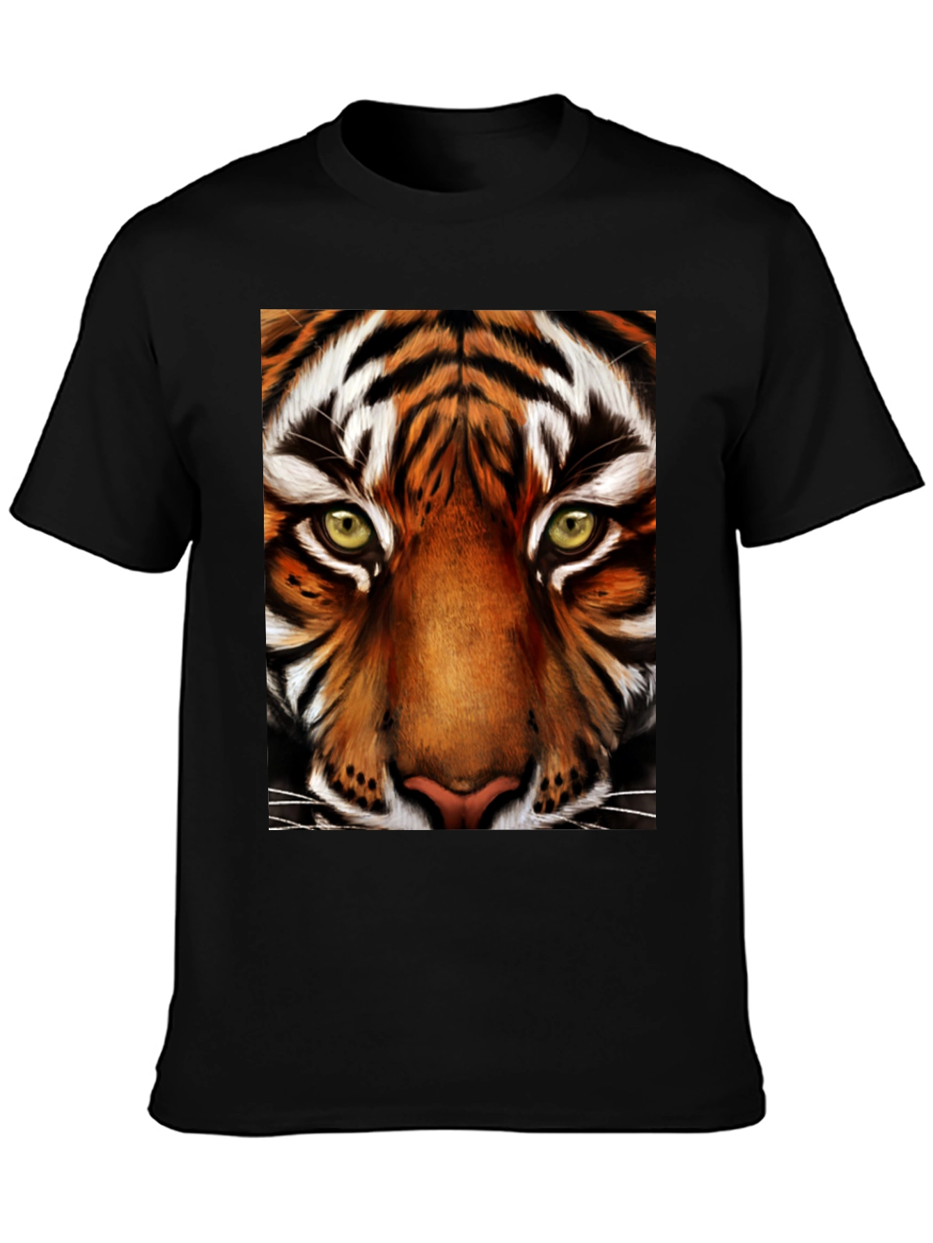 Tiger Face Graphic Black T-Shirt