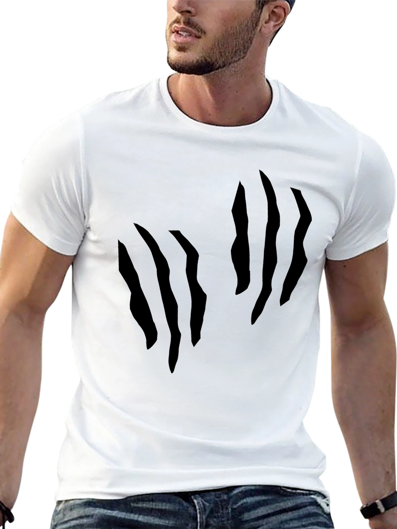 Mens Claw Mark Graphic Black T-Shirt