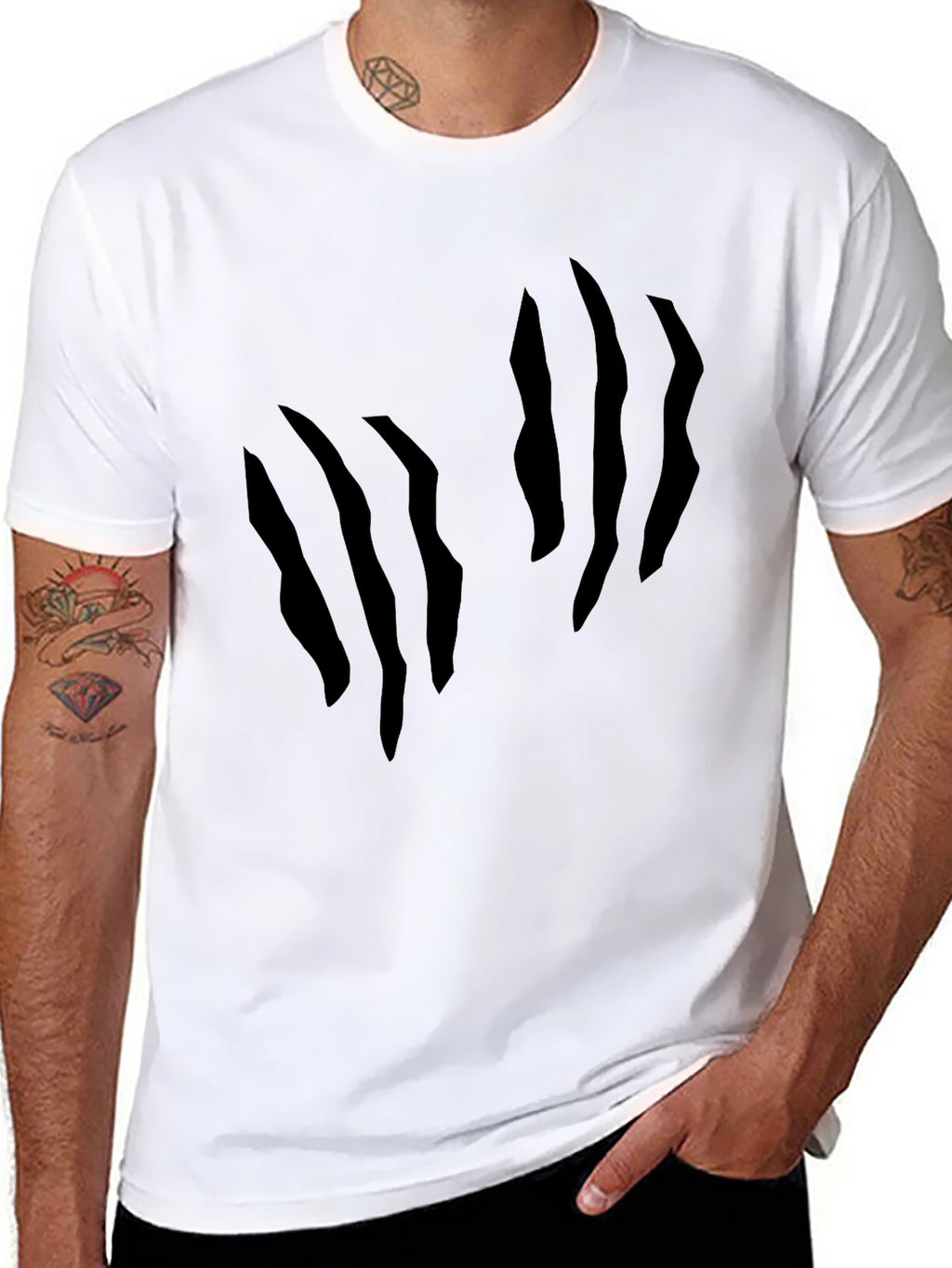 Mens Claw Mark Graphic Black T-Shirt