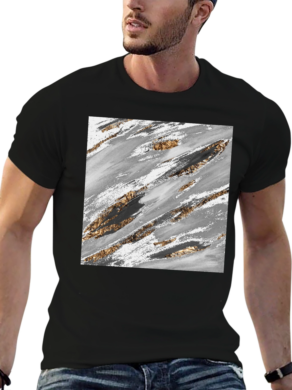 Abstract Brushstroke Graphic Tee - Modern Casual
