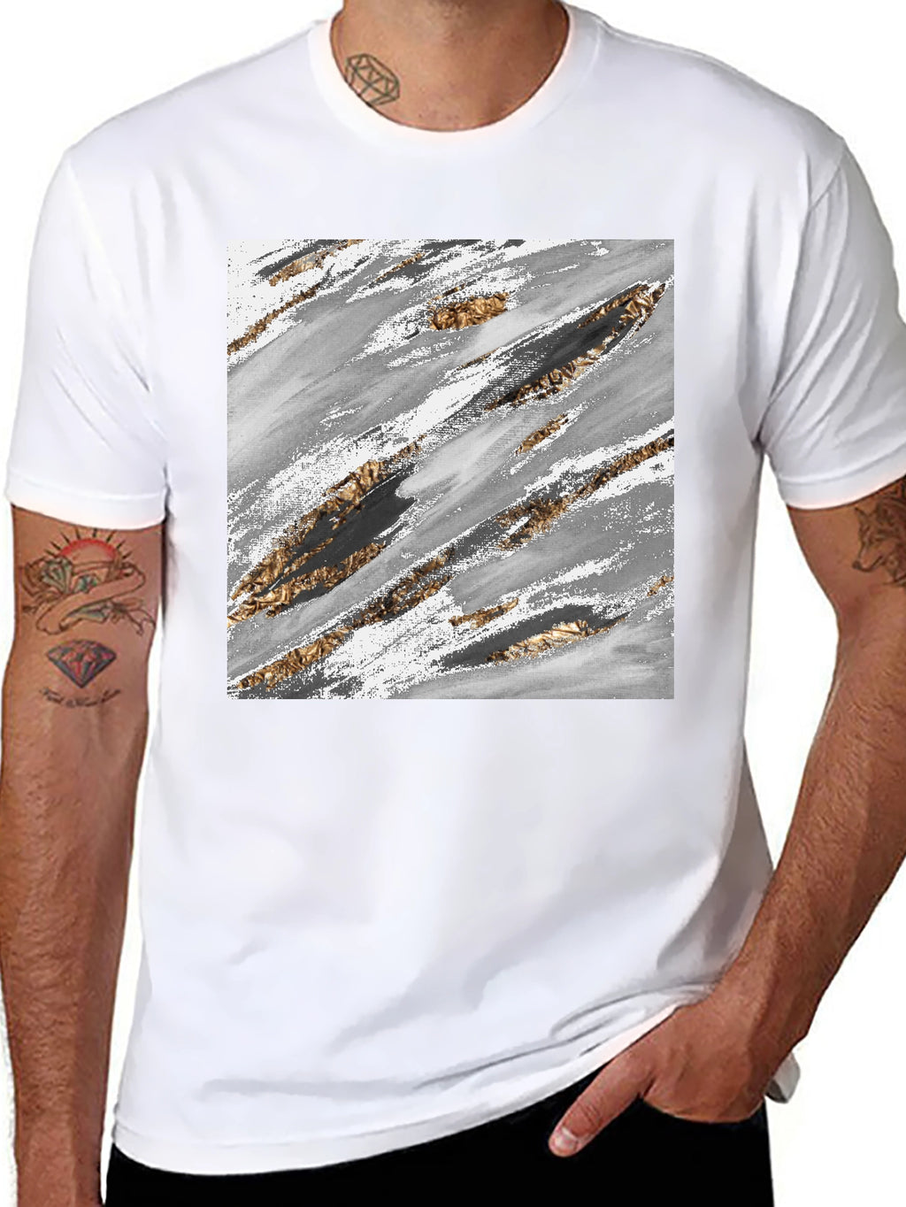 Abstract Brushstroke Graphic Tee - Modern Casual