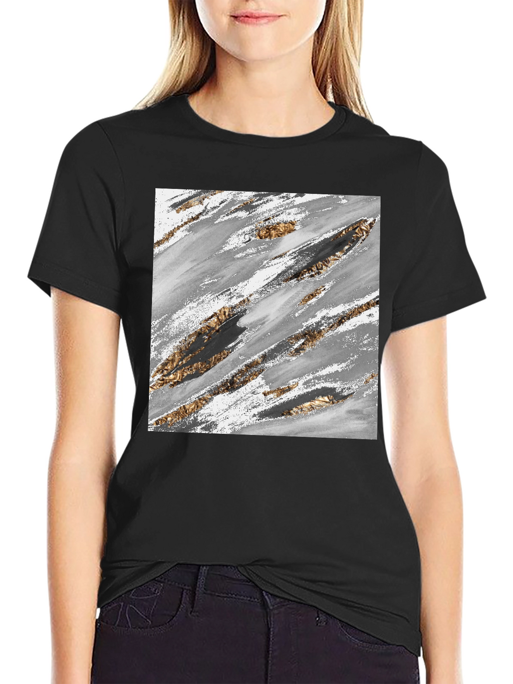 Abstract Brushstroke Graphic Tee - Modern Casual