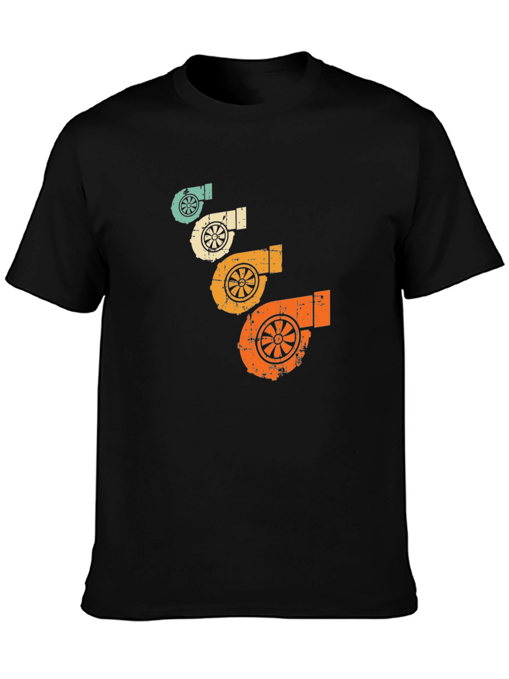 Retro Turbo Graphic Tee - Black Cotton T-Shirt