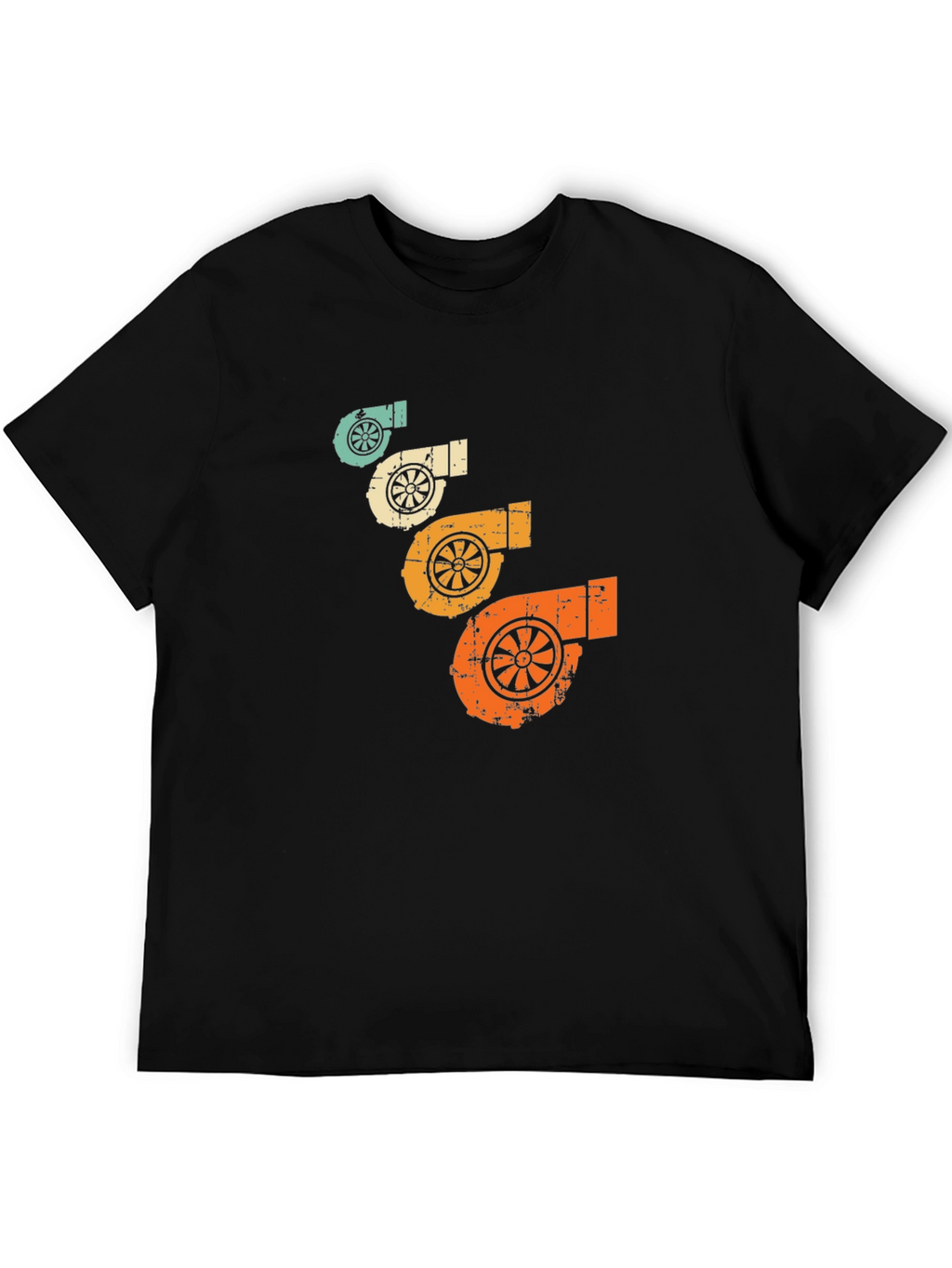 Retro Turbo Graphic Tee - Black Cotton T-Shirt