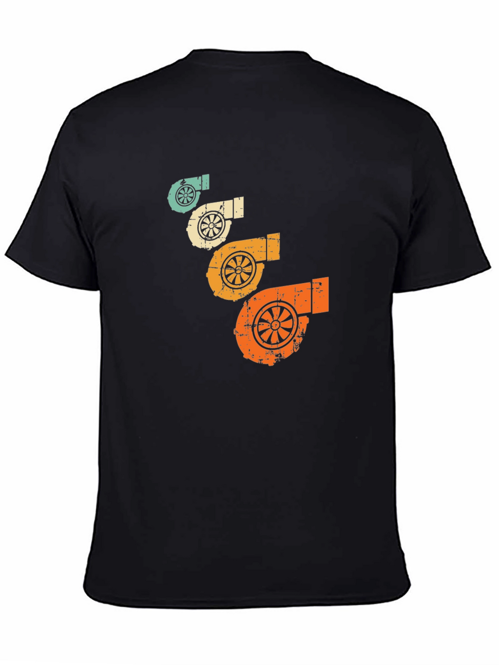 Retro Turbo Graphic Tee - Black Cotton T-Shirt