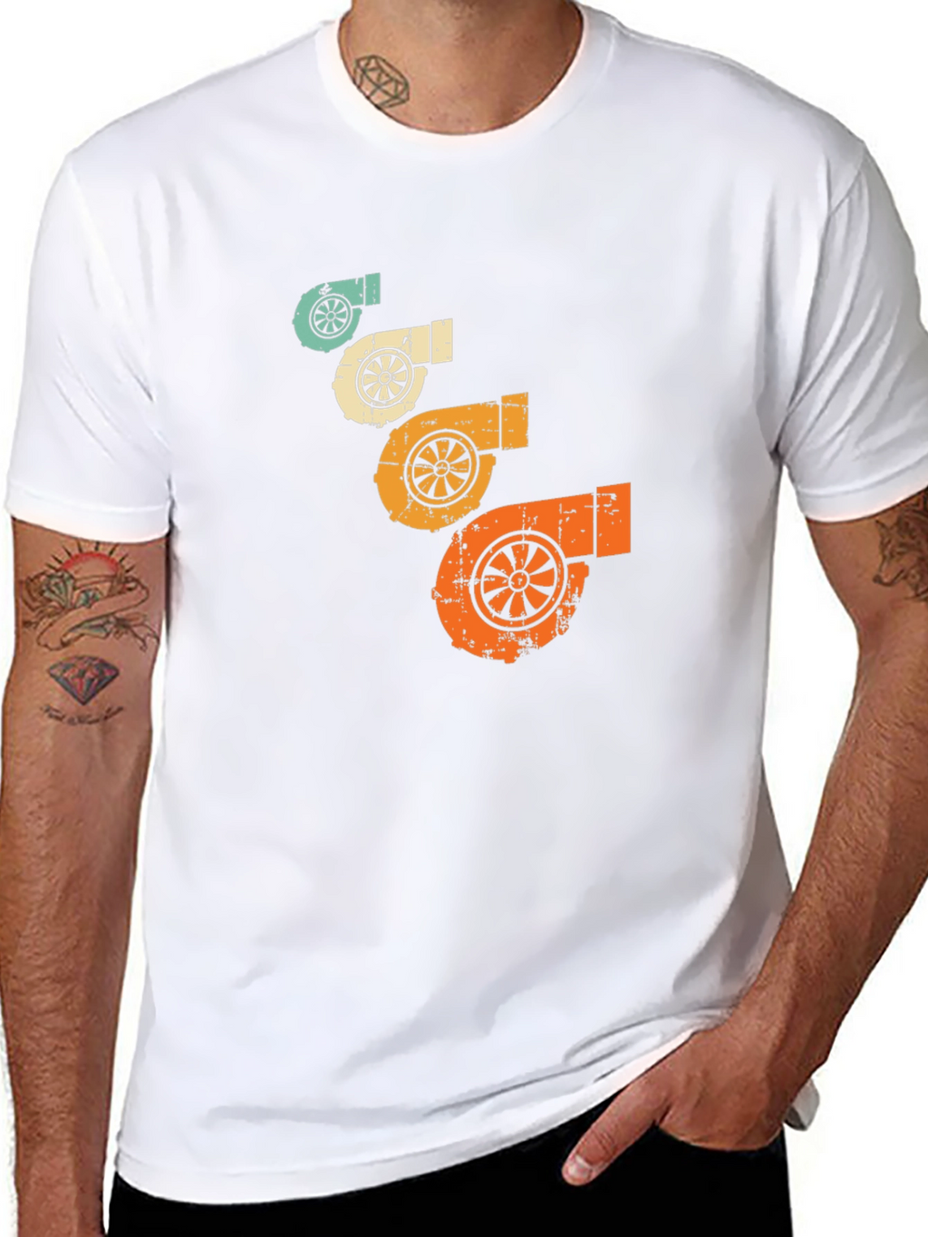 Retro Turbo Graphic Tee - Black Cotton T-Shirt