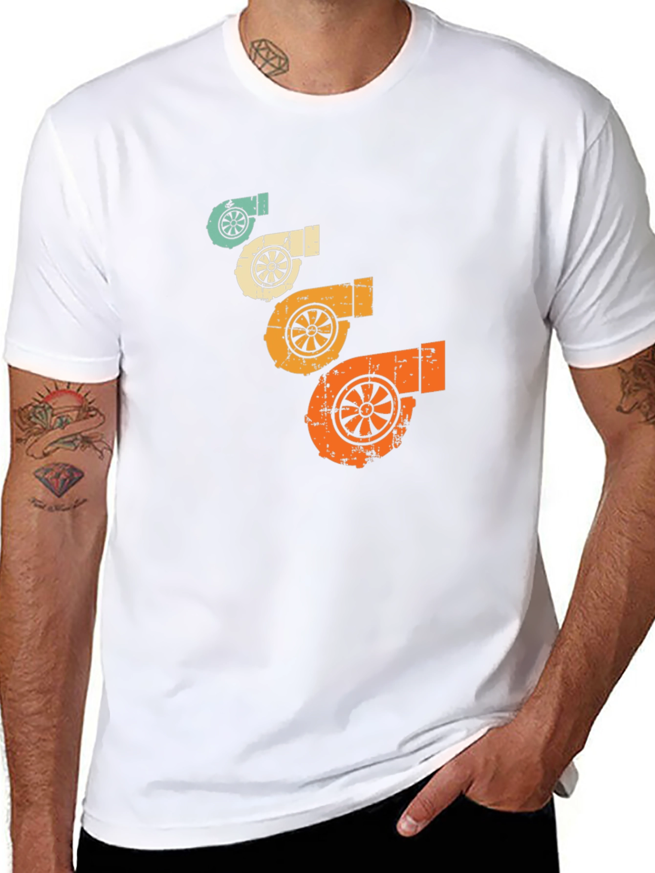 Retro Turbo Graphic Tee - Black Cotton T-Shirt