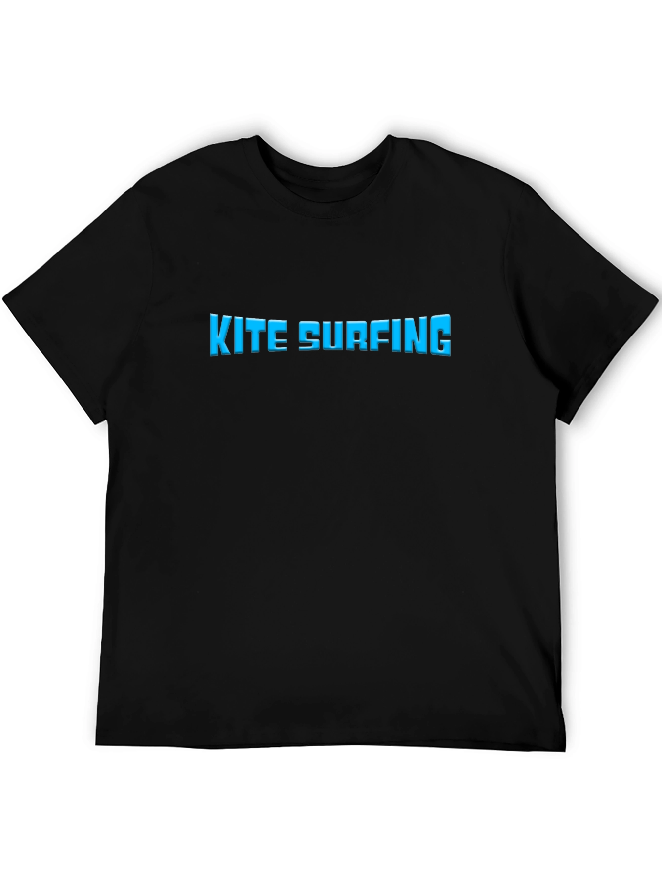Kite Surfing Graphic Tee - Black Short Sleeve T-Shirt