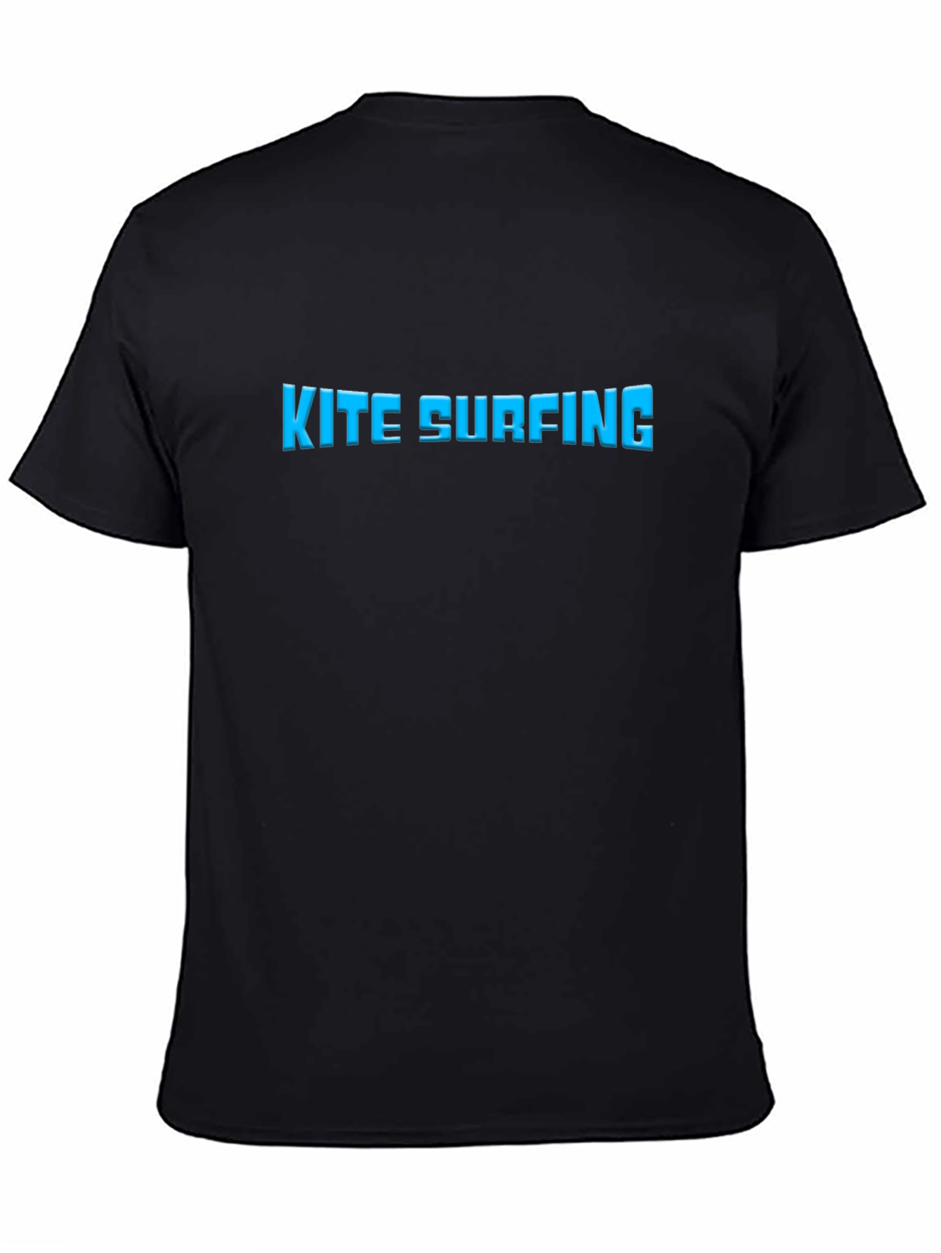 Kite Surfing Graphic Tee - Black Short Sleeve T-Shirt