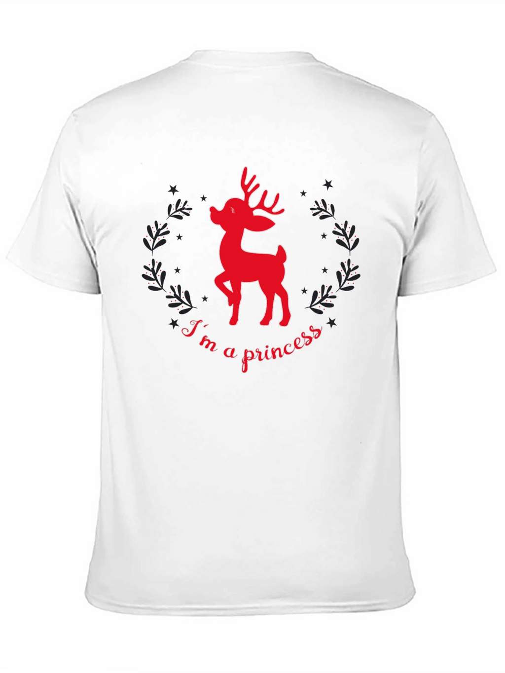Reindeer Princess Graphic Tee - Black