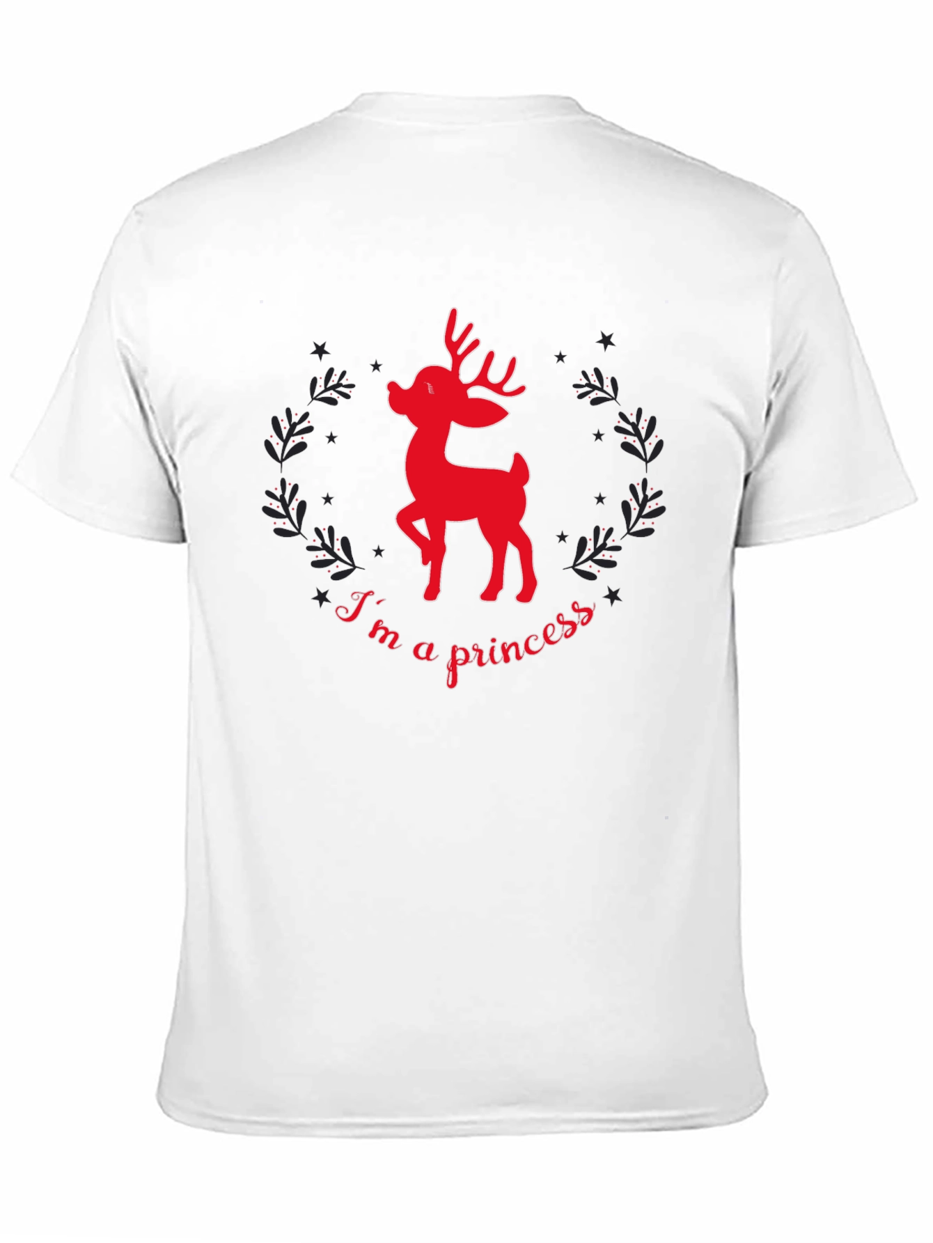 Reindeer Princess Graphic Tee - Black