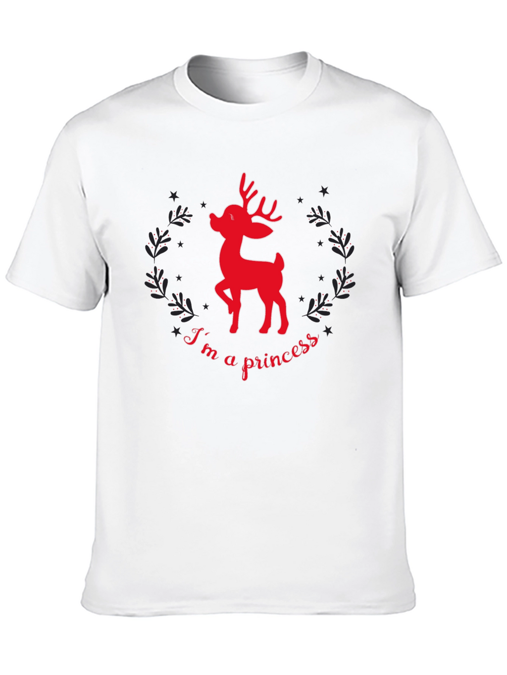 Reindeer Princess Graphic Tee - Black